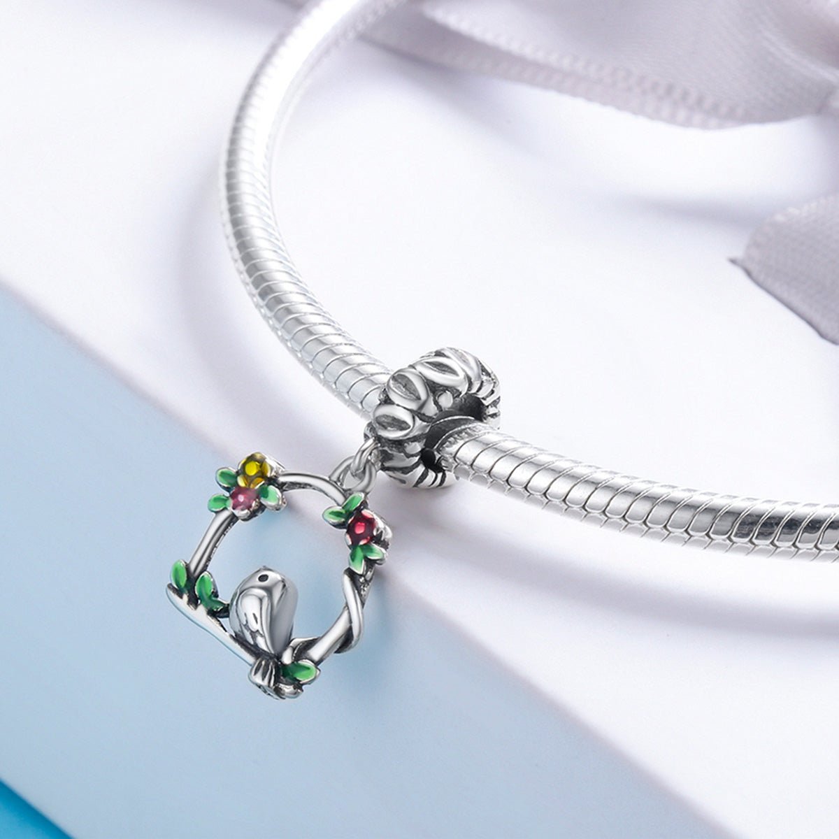 Silver Pendant Herald of Spring Bird Cage Dangle Charm For Sale - sursenso Pendant