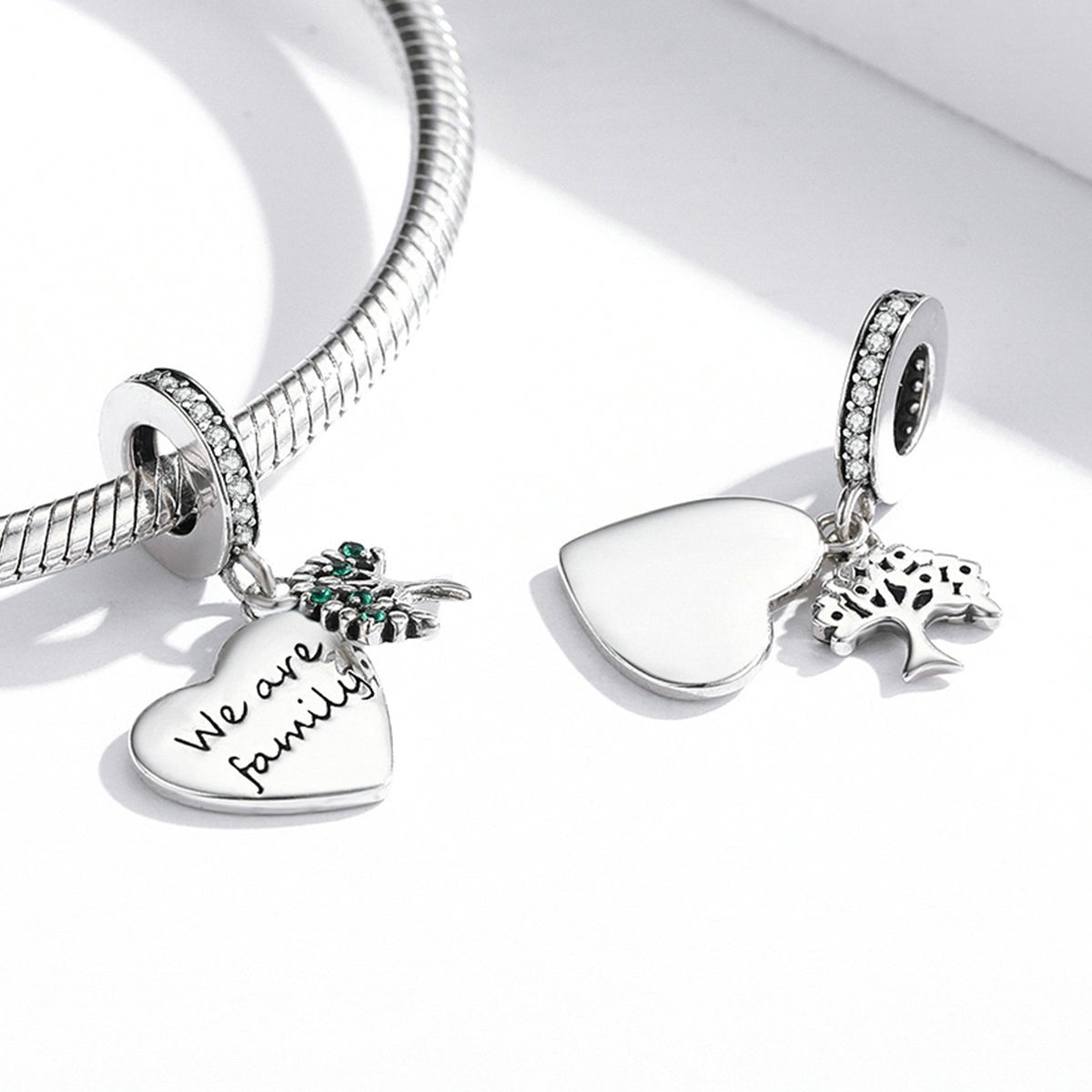 Silver Pendant Love Life Tree CZ Dangle Charm For Sale - sursenso Pendant