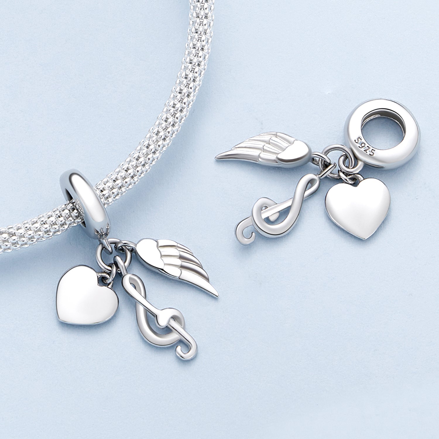 Silver Pendant Love Musical Note Dangle Charm For Sale - sursenso Pendant