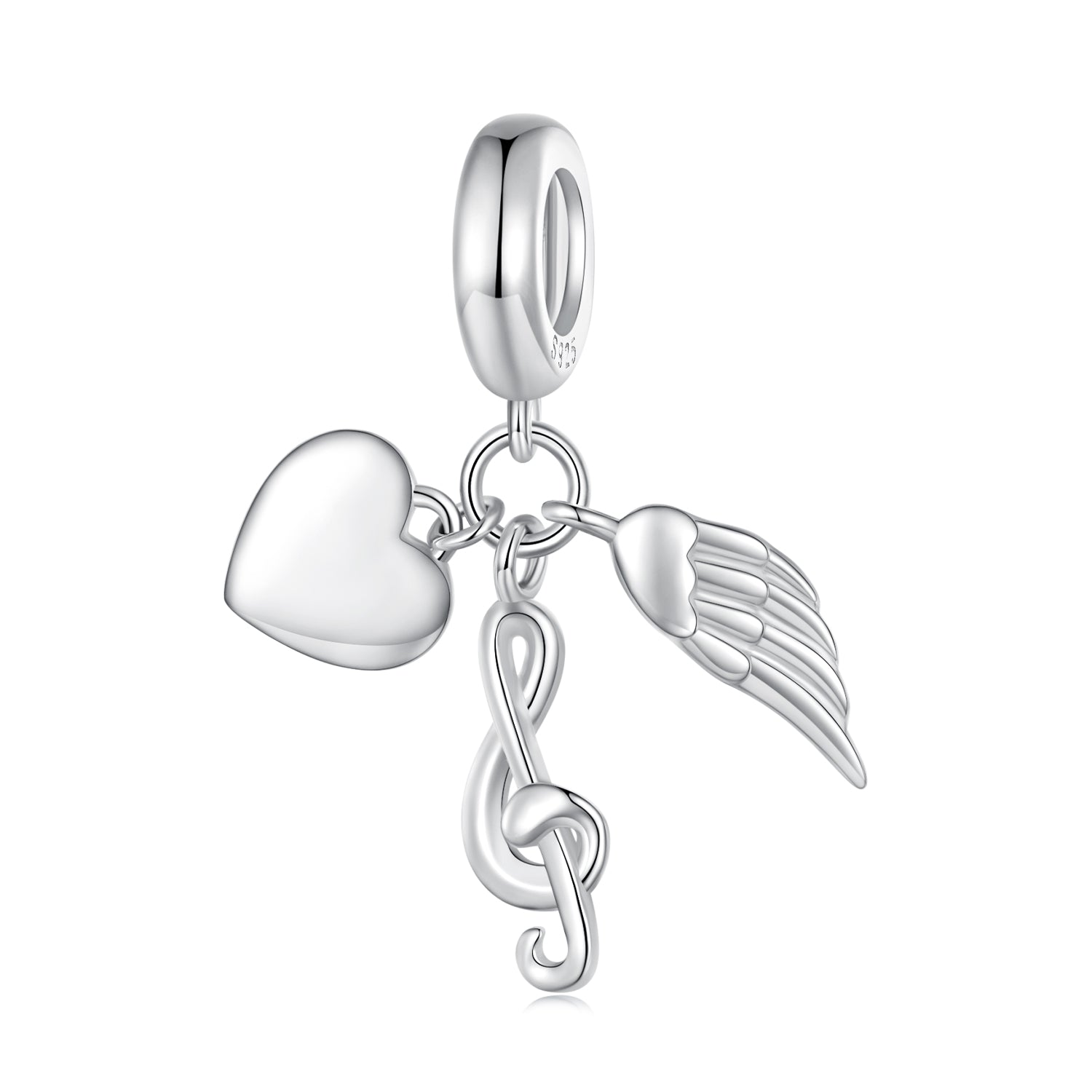 Silver Pendant Love Musical Note Dangle Charm For Sale - sursenso Pendant