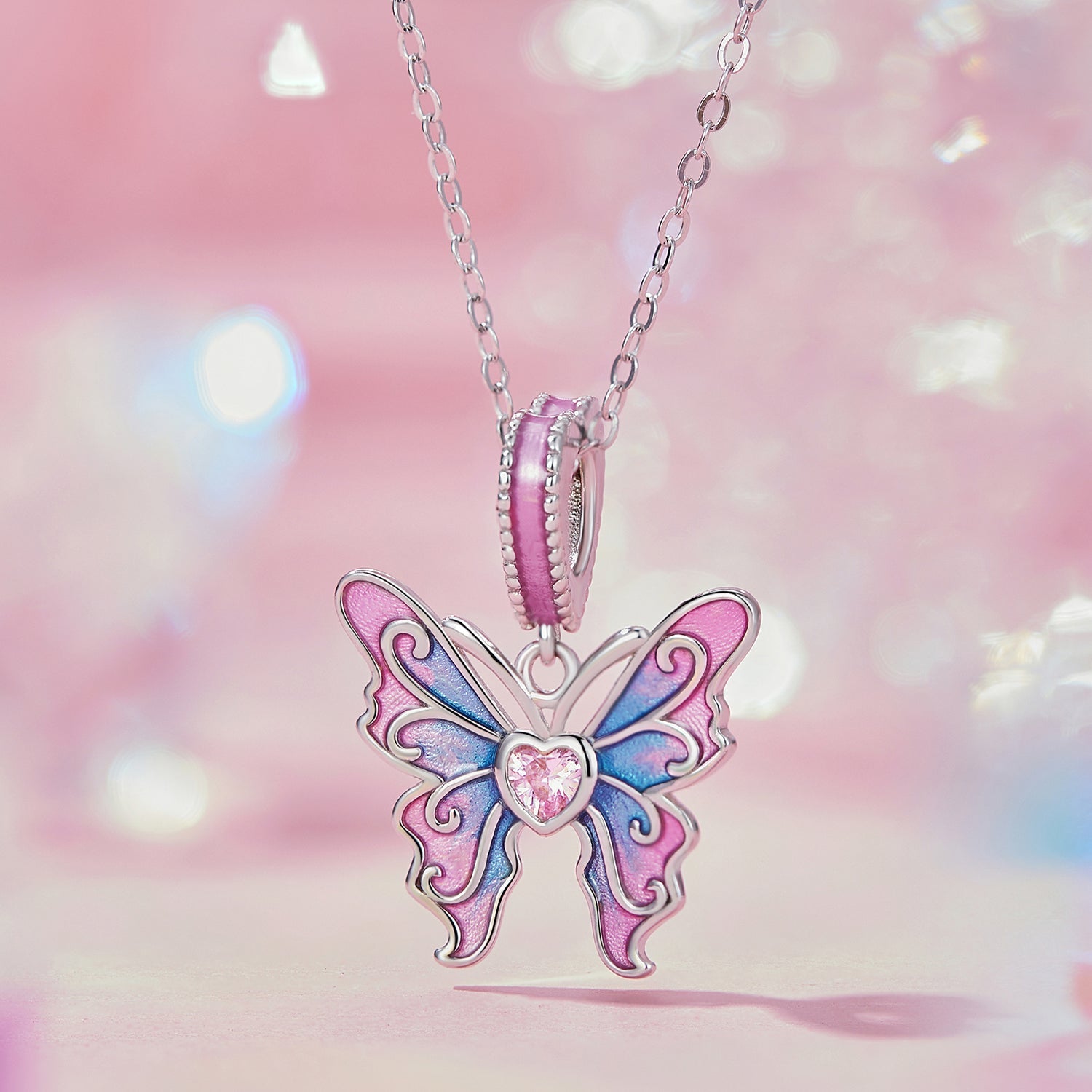Silver Pendant Magic Fairy Butterfly CZ Dangle Charm For Sale - sursenso Pendant