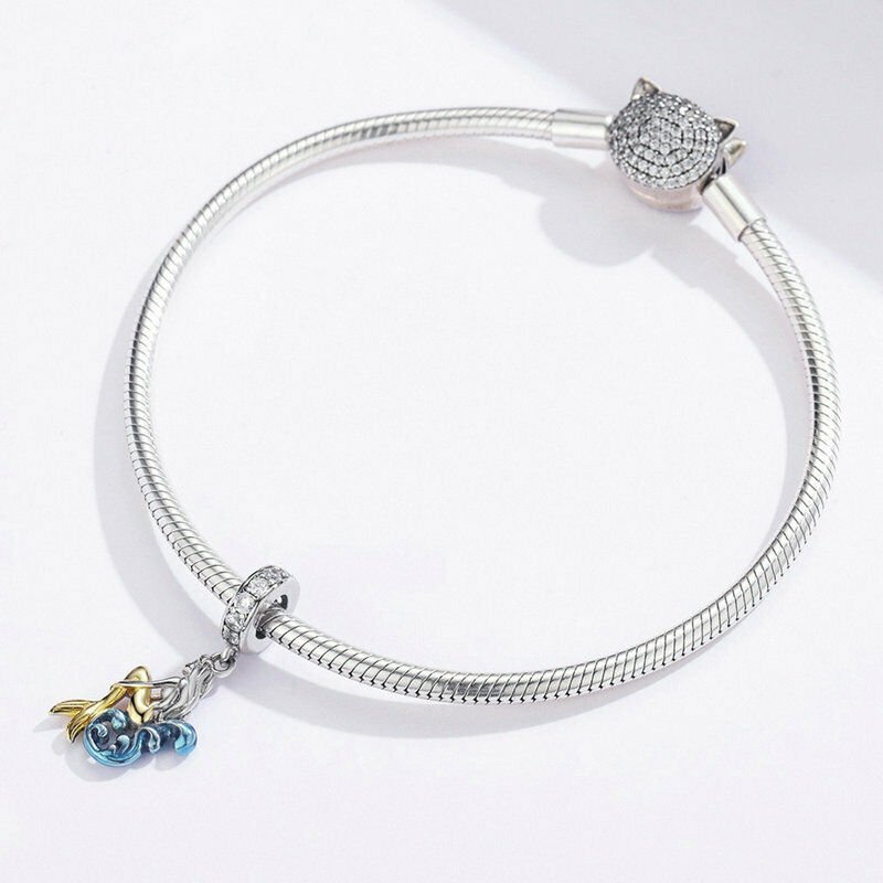 Silver Pendant Mermaid CZ Dangle Charm For Sale - sursenso Pendant