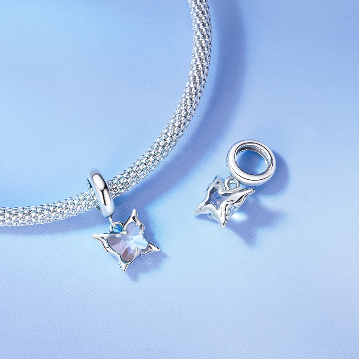 Silver Pendant Mini Butterfly Dangle Charm For Sale - sursenso Pendant