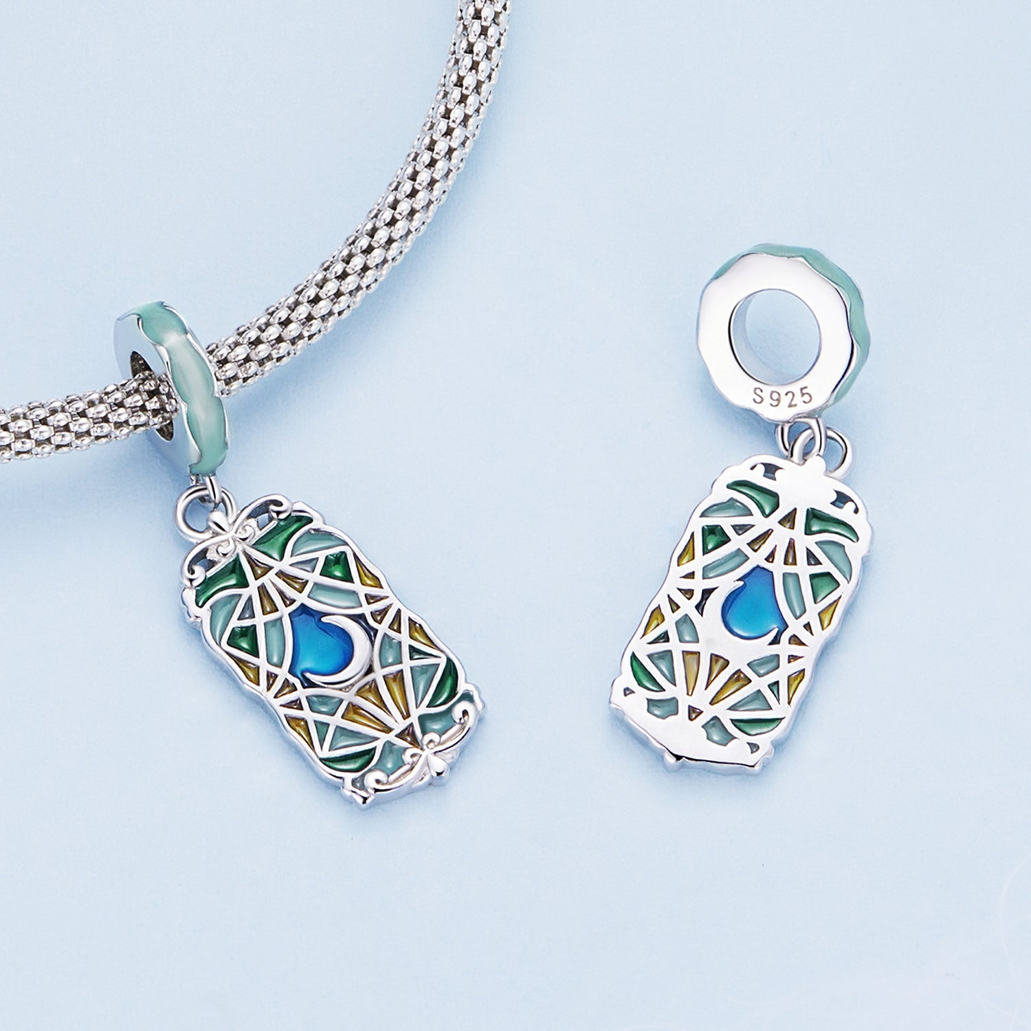 Silver Pendant Moon Tarot Cards Dangle Charm For Sale - sursenso Pendant