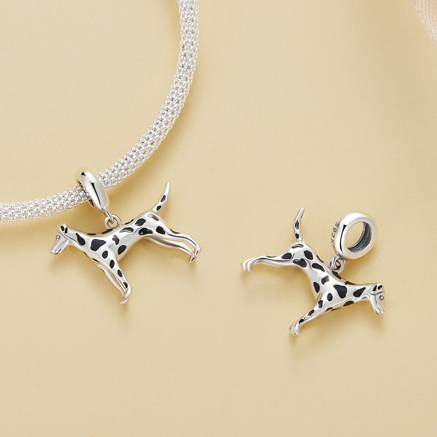 Silver Pendant Nimble Dalmatian Dangle Charm For Sale - sursenso Pendant
