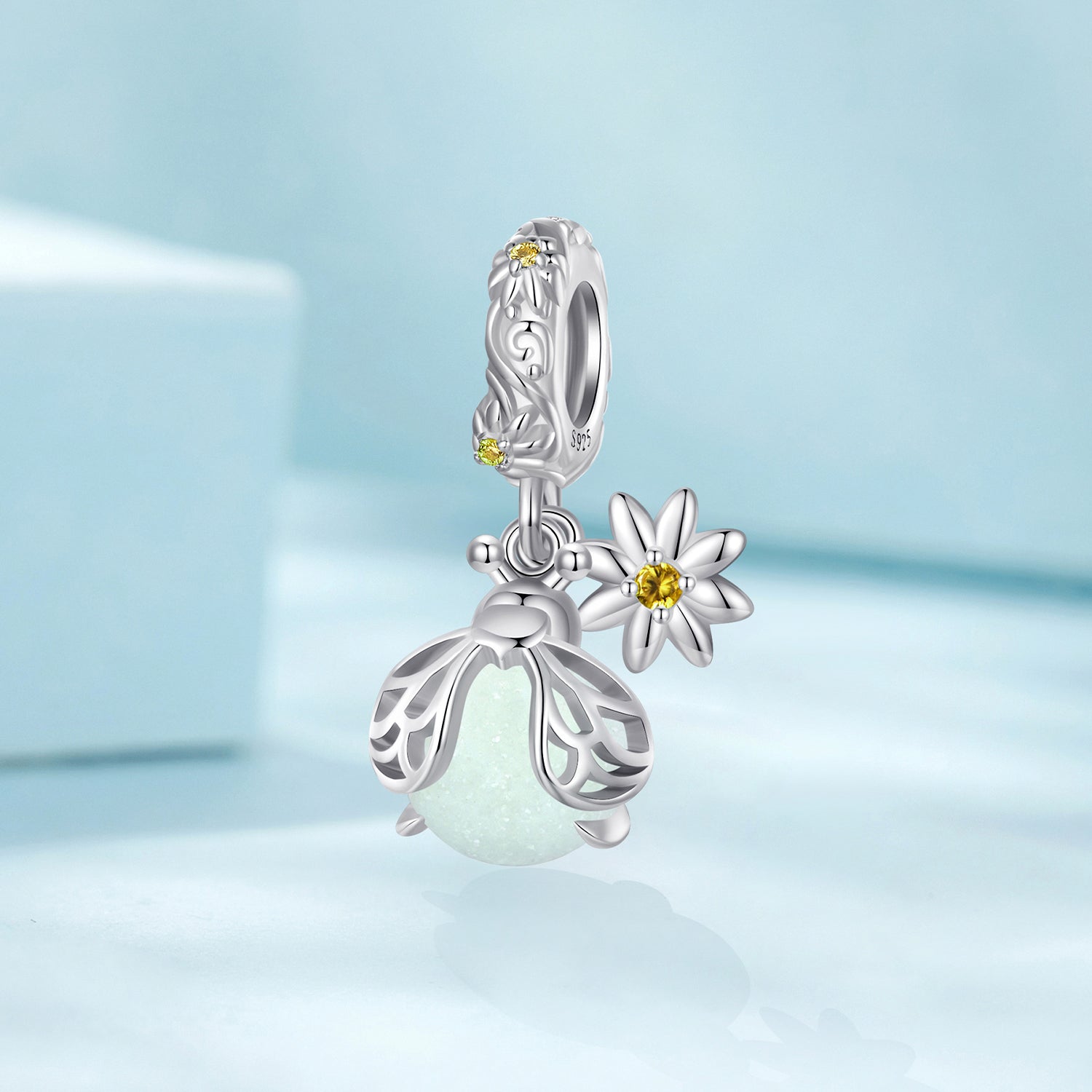 Silver Pendant Noctilucent Firefly CZ Dangle Charm For Sale - sursenso Pendant