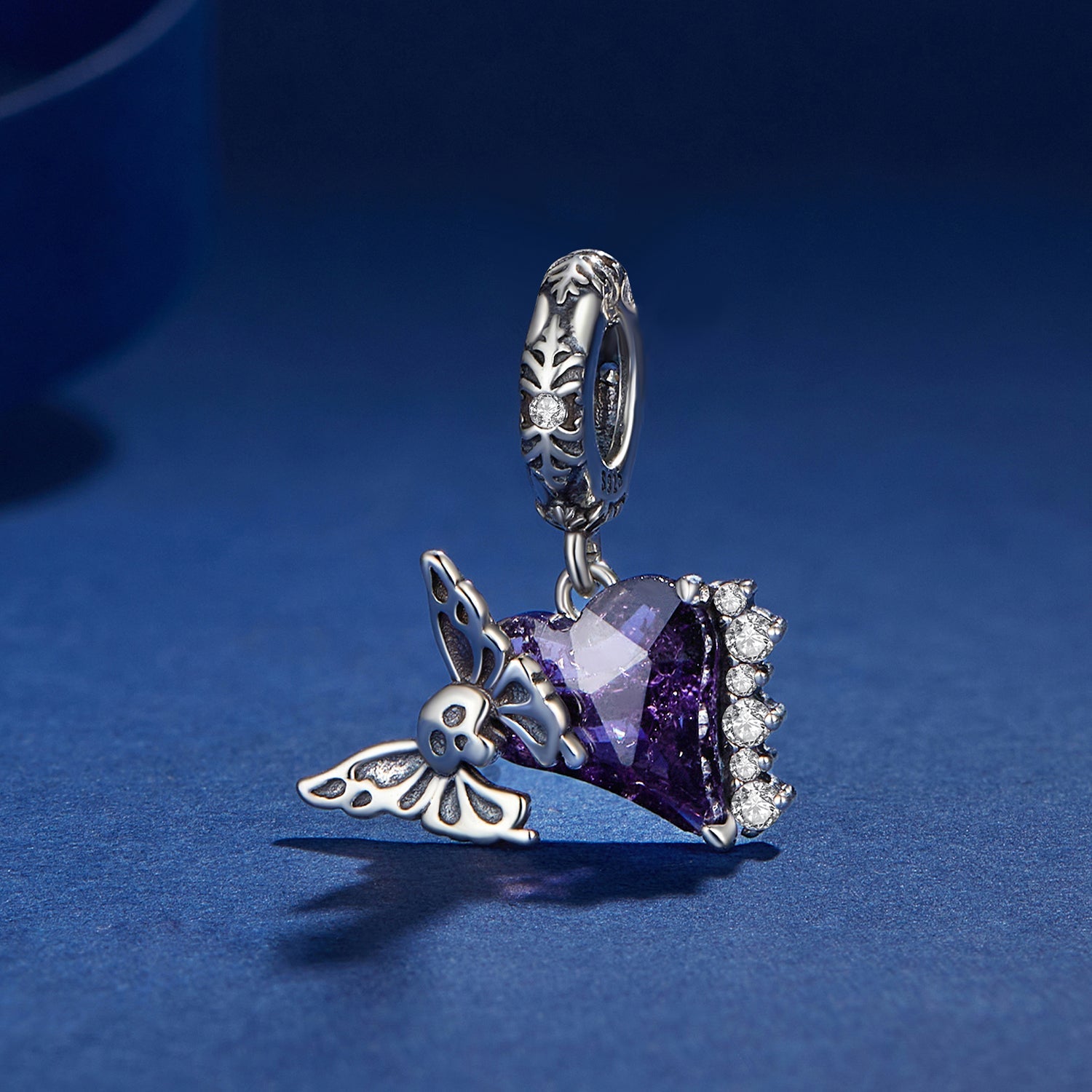 Silver Pendant Skull Butterfly Silicone CZ Dangle Charm For Sale - sursenso Pendant