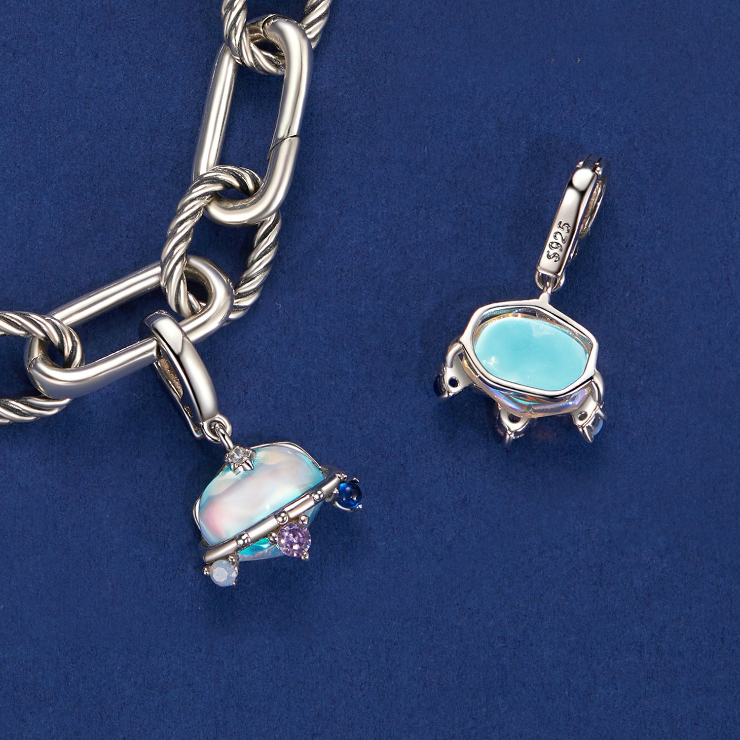 Silver Pendant Spaceship Dangle Charm For Sale - sursenso Pendant