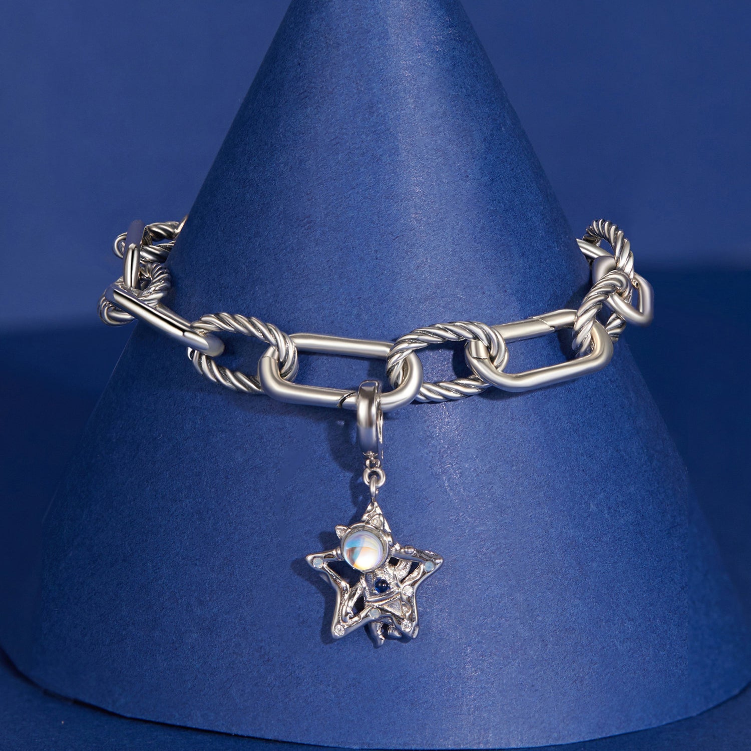 Silver Pendant Star Astronaut CZ Dangle Charm For Sale - sursenso Pendant