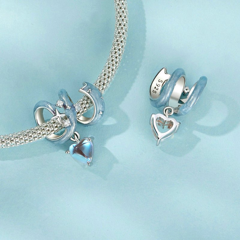 Silver Pendant Starry Night CZ Dangle Charm For Sale - sursenso Pendant