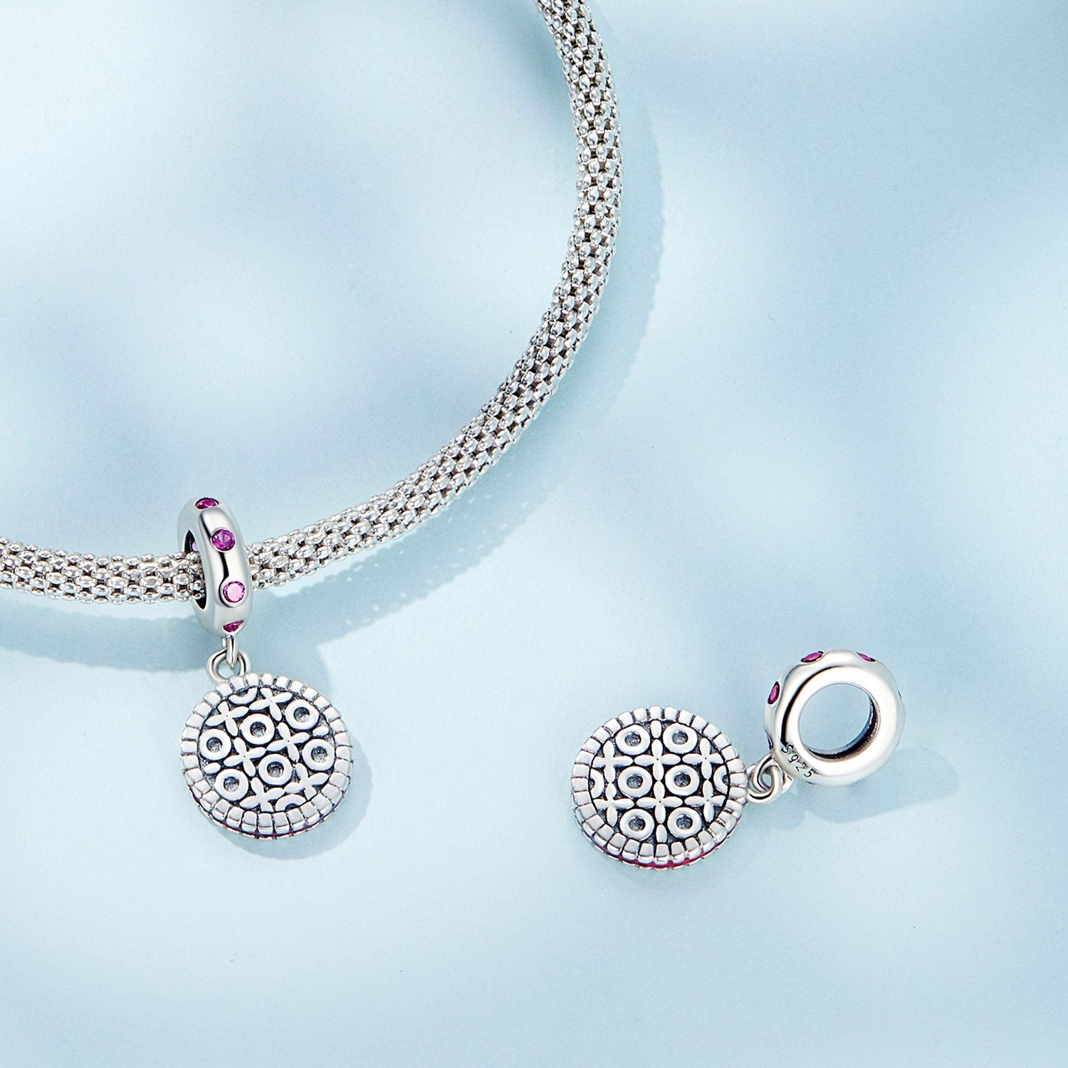 Silver Pendant Strawberry Cookie Filling CZ Dangle Charm For Sale - sursenso Pendant