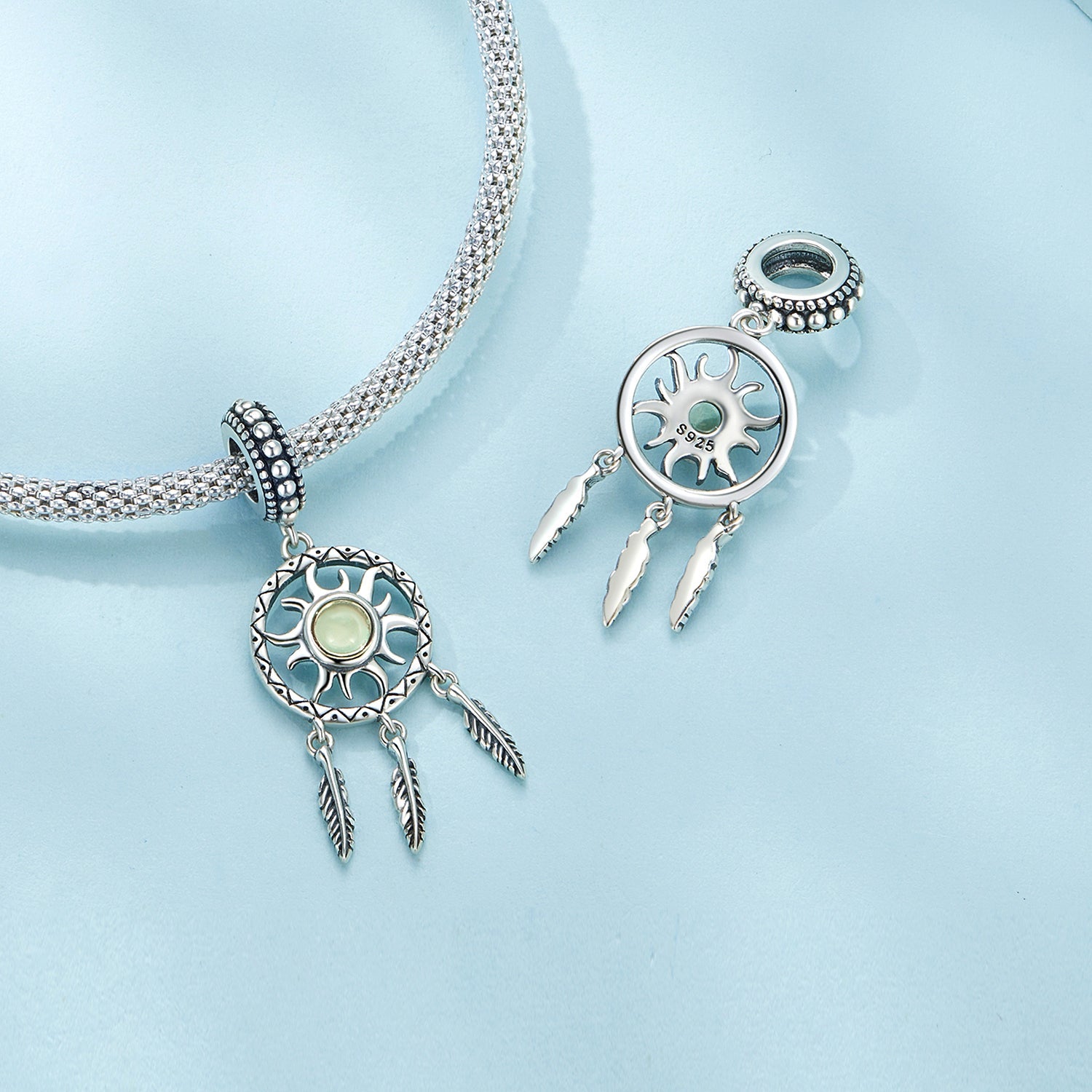 Silver Pendant Sun Dream Catcher Dangle Charm For Sale - sursenso Pendant