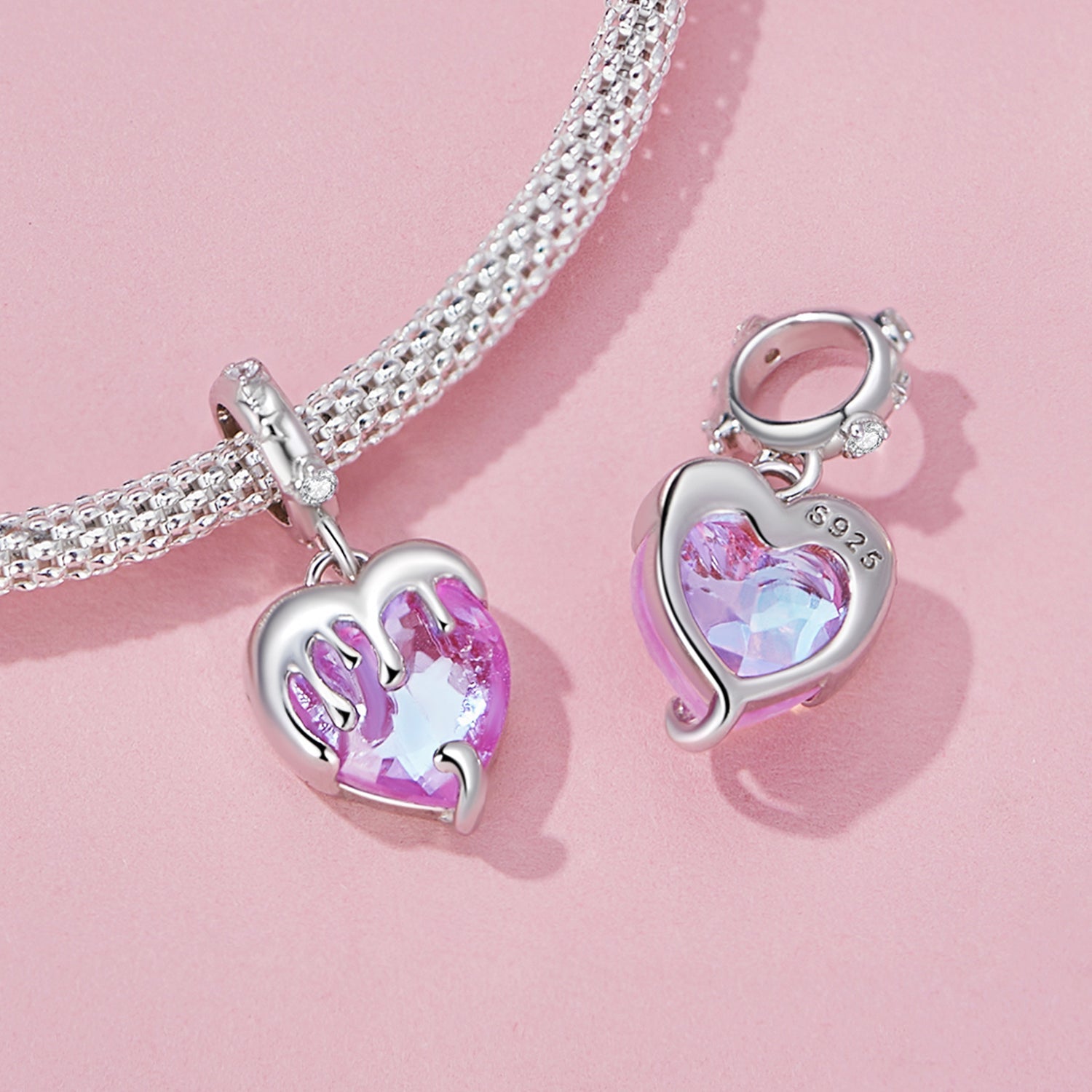 Silver Pendant The Melted Heart Of A Maiden CZ Dangle Charm For Sale - sursenso Pendant