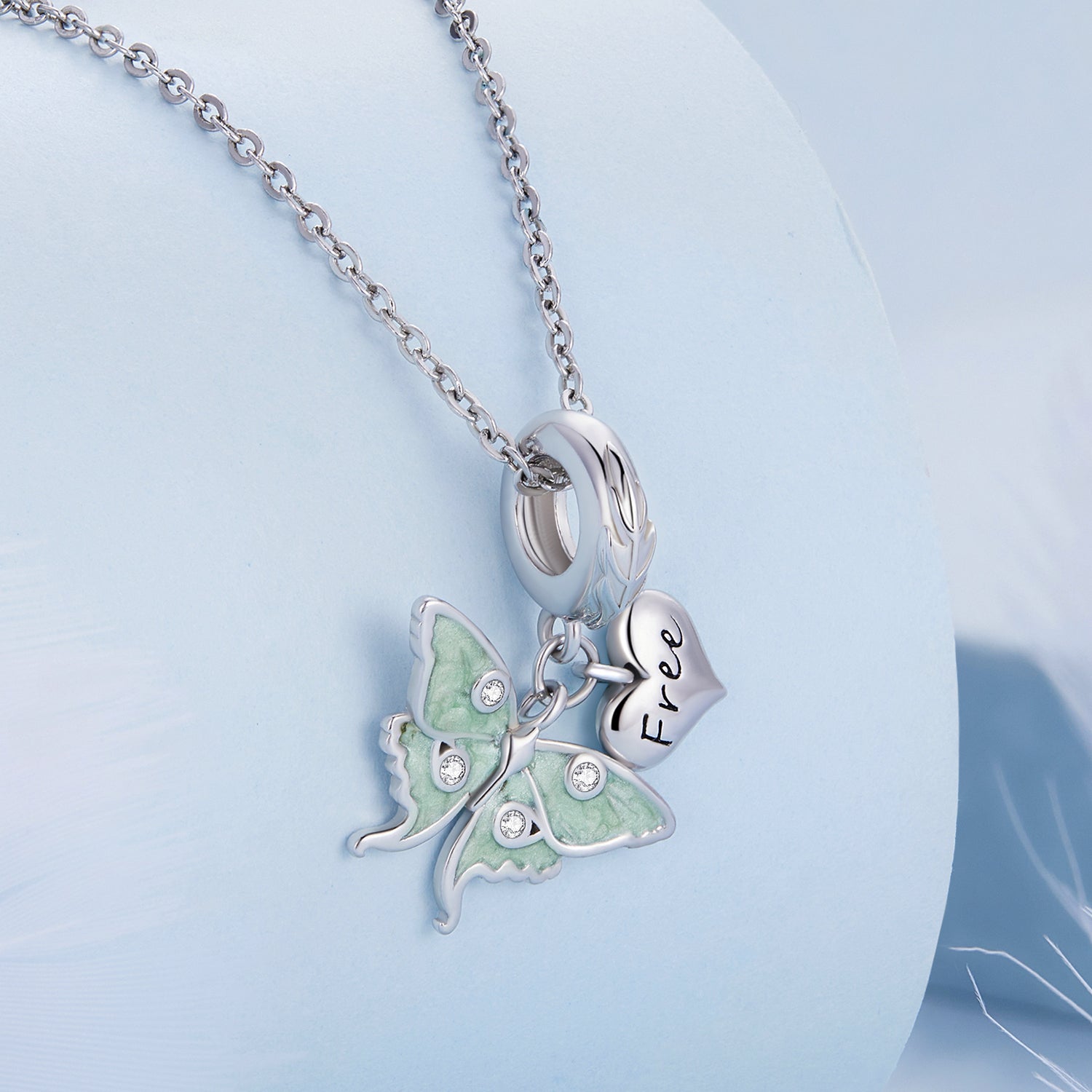 Silver Pendant The Wizard of Oz Butterfly CZ Dangle Charm For Sale - sursenso Pendant