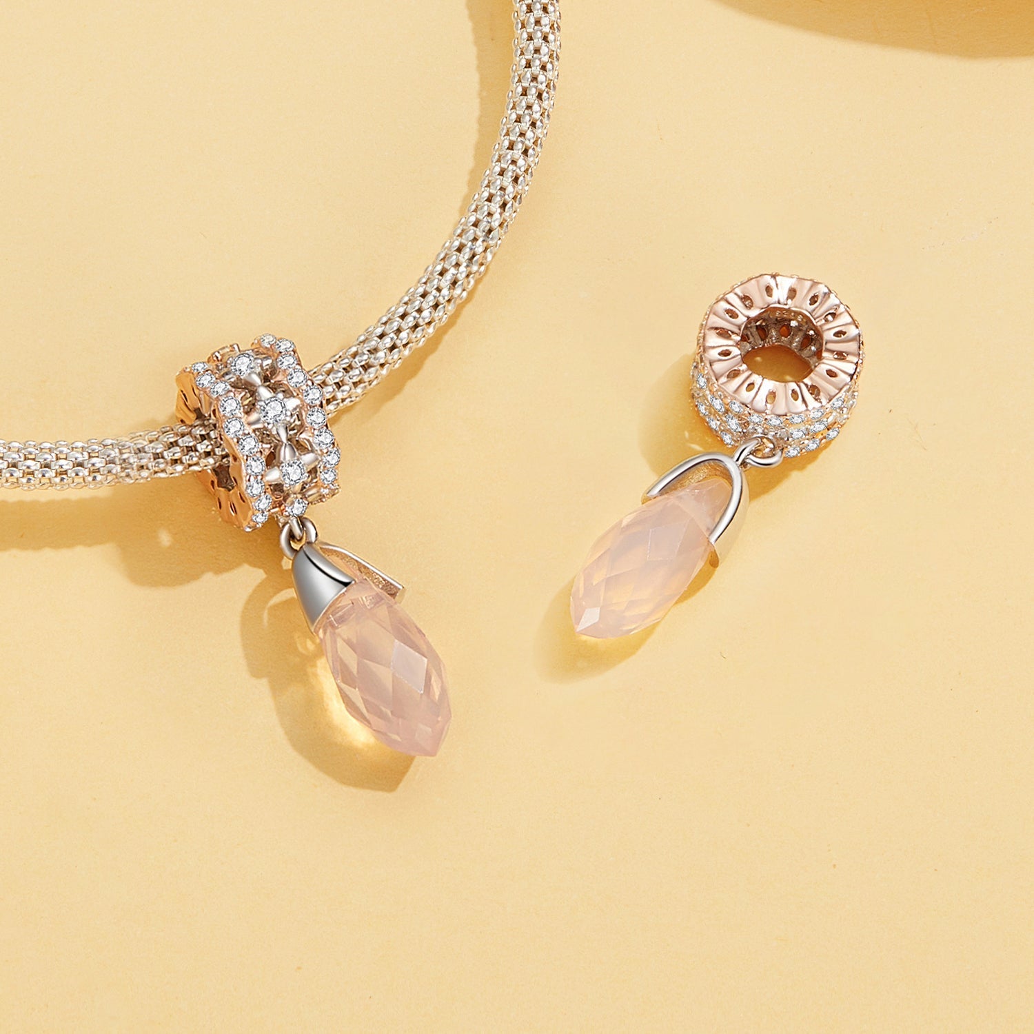 Silver Pendant Warm Autumn CZ Dangle Charm For Sale - sursenso Pendant