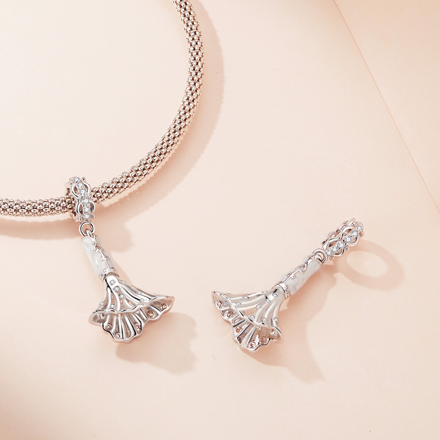 Silver Pendant Wedding Dress CZ Dangle Charm For Sale - sursenso Pendant