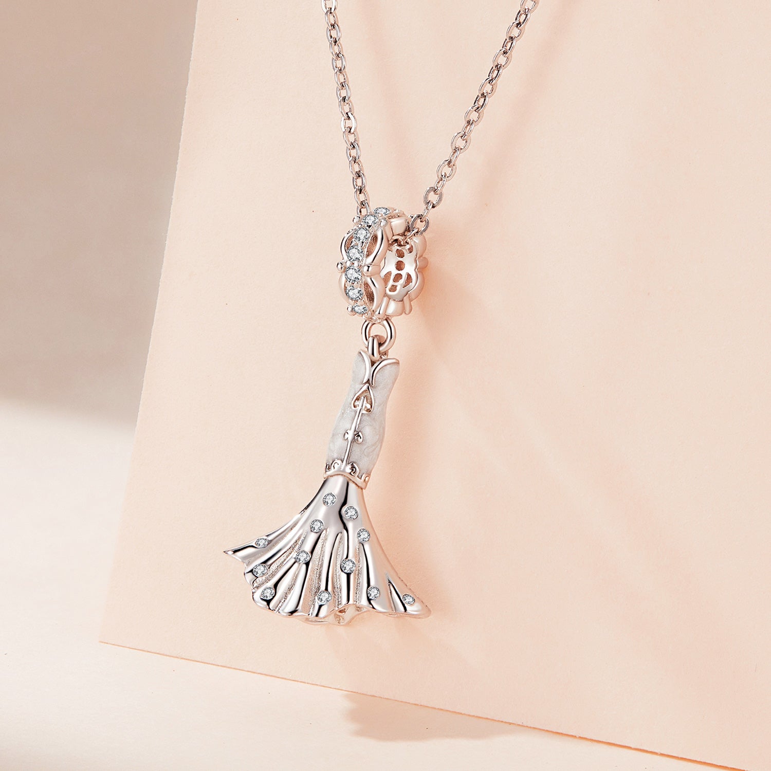 Silver Pendant Wedding Dress CZ Dangle Charm For Sale - sursenso Pendant