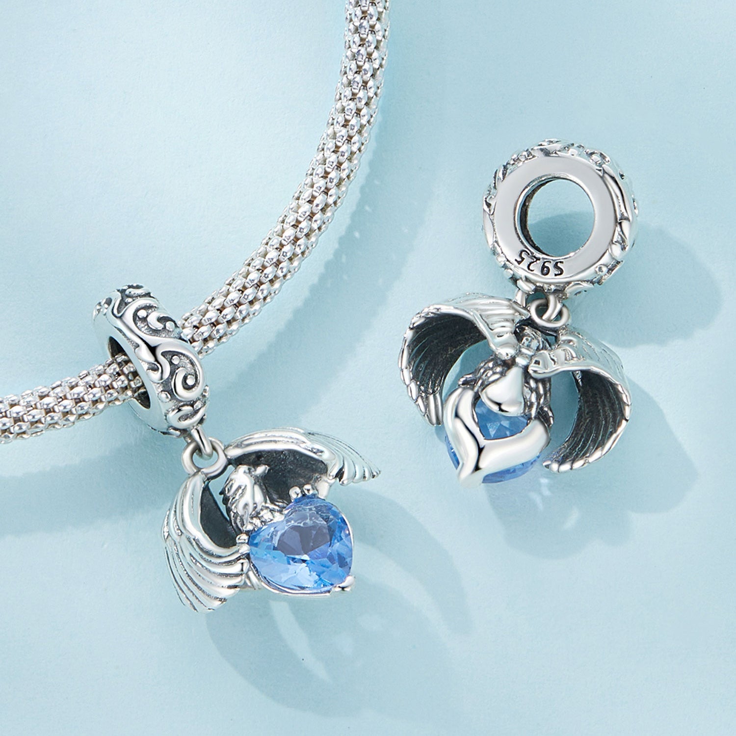 Silver Pendant White Eagle CZ Dangle Charm For Sale - sursenso Pendant