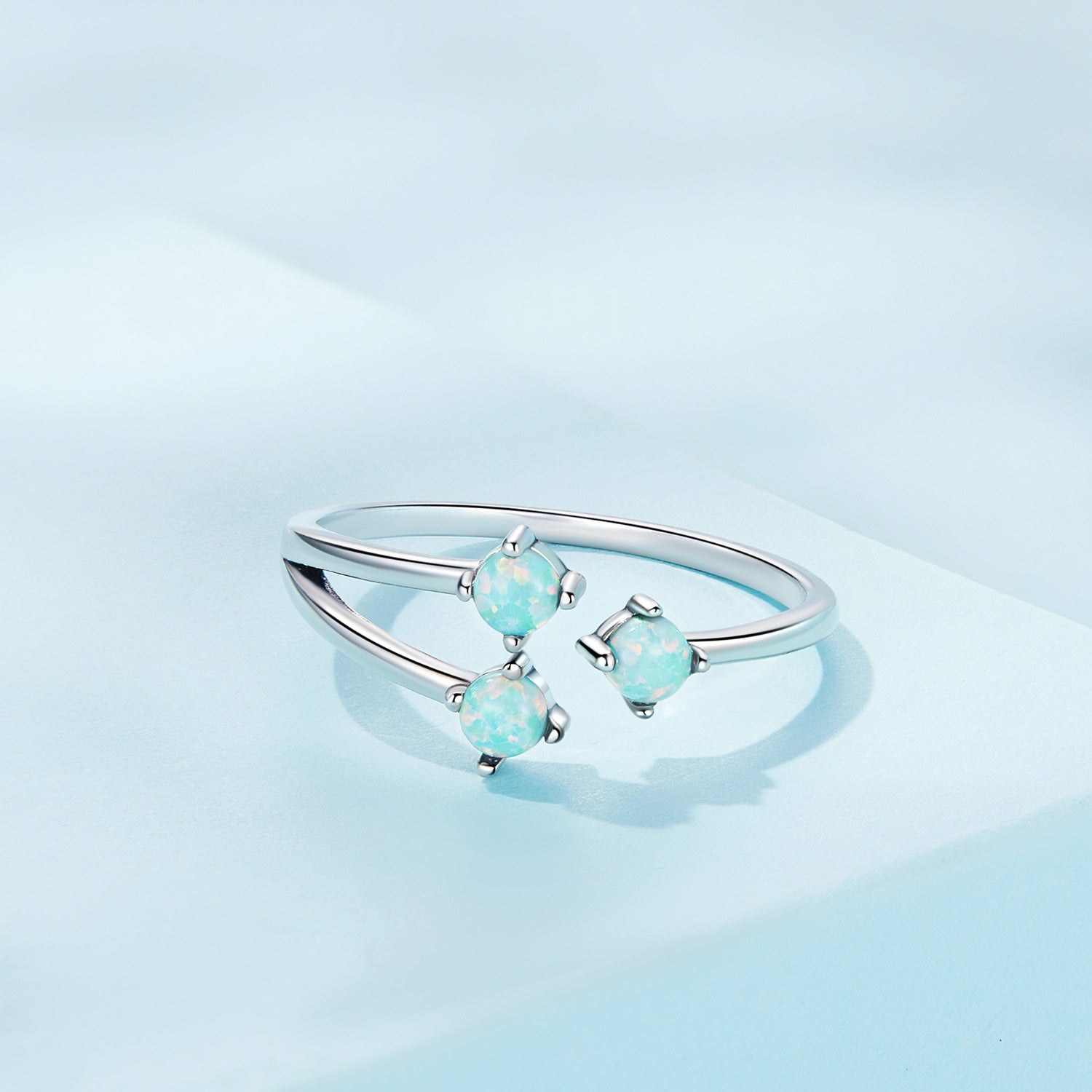 Silver Ring Blue Opal Open Ring For Sale - sursenso Open Rings