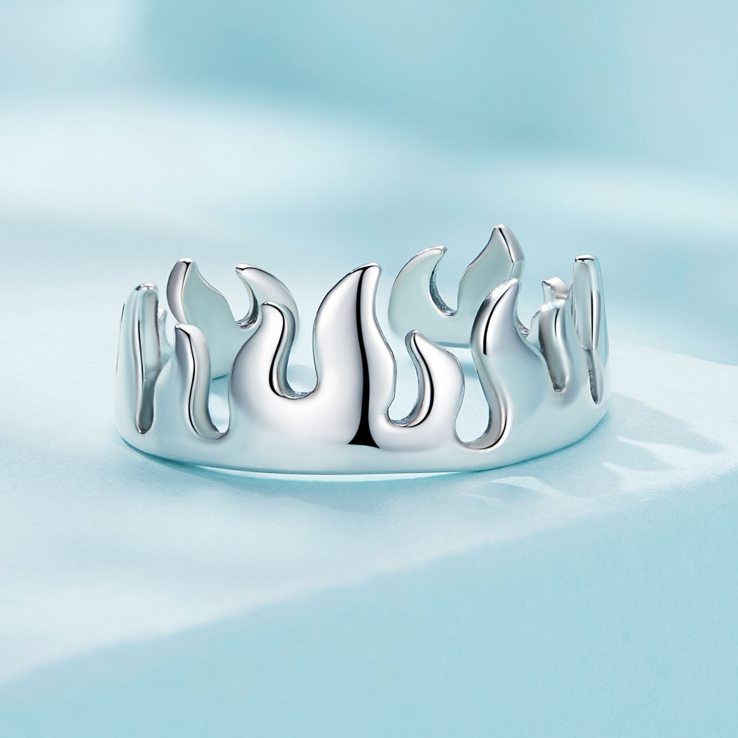 Silver Ring Flame Open Ring For Sale - sursenso Open Rings