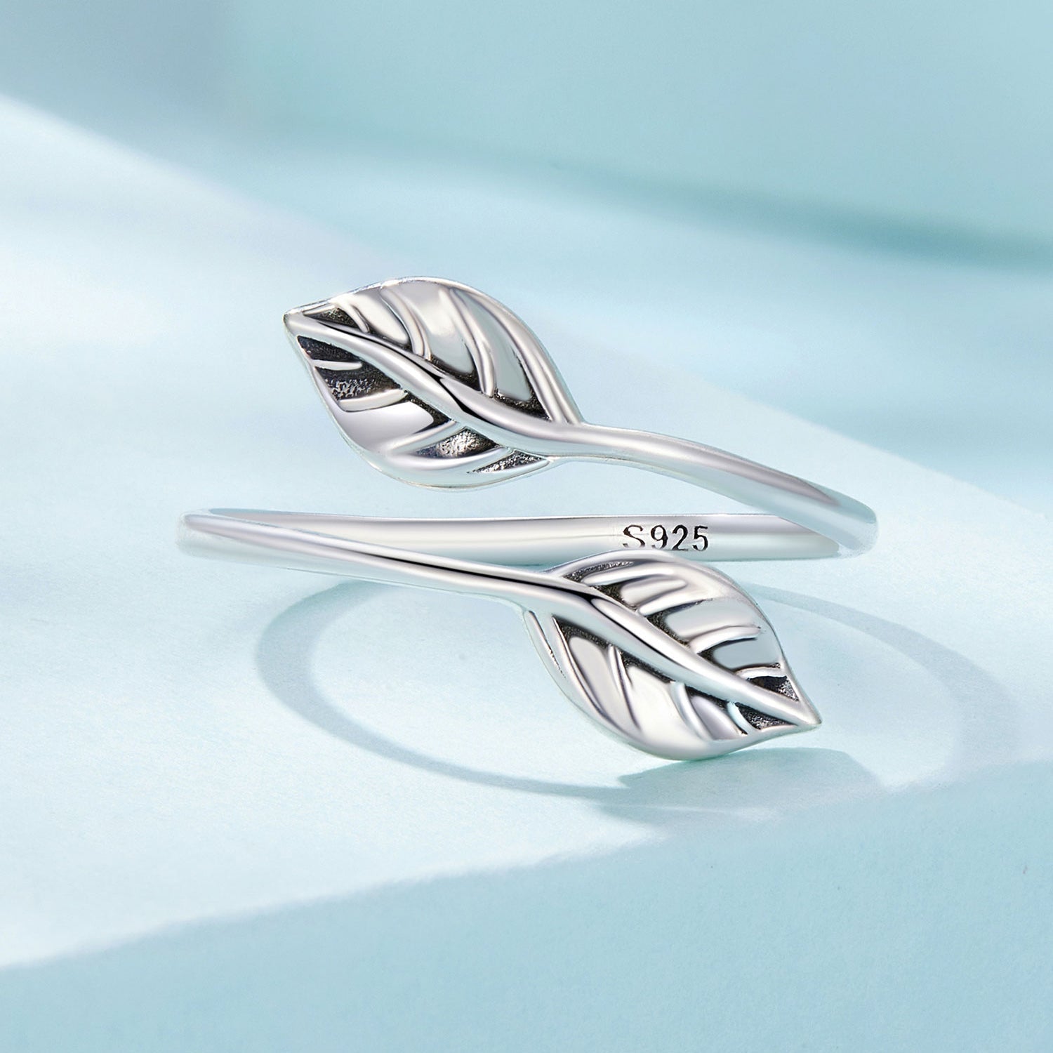 Silver Ring Leaf Open Ring For Sale - sursenso Open Rings