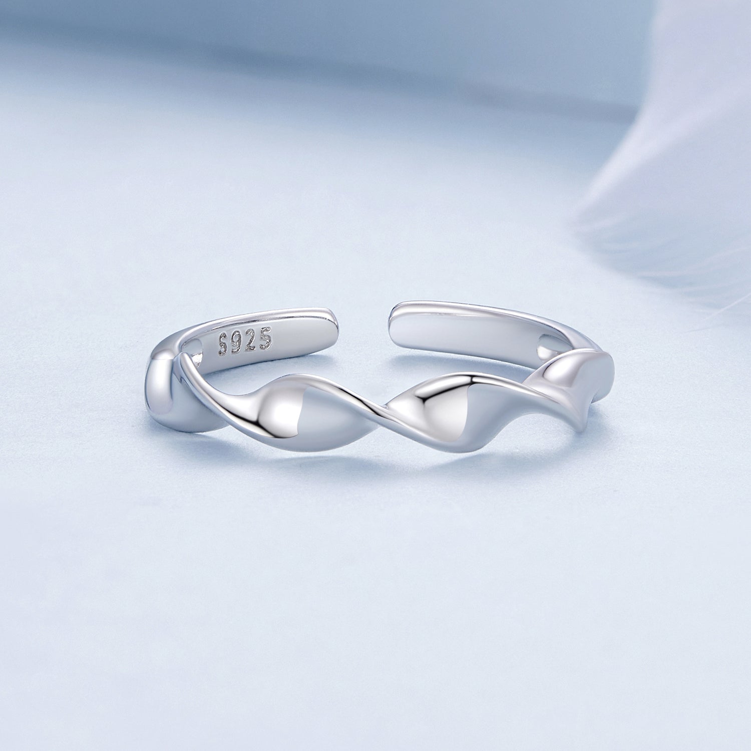 Silver Ring Simple Twisted Open Ring For Sale - sursenso Open Rings