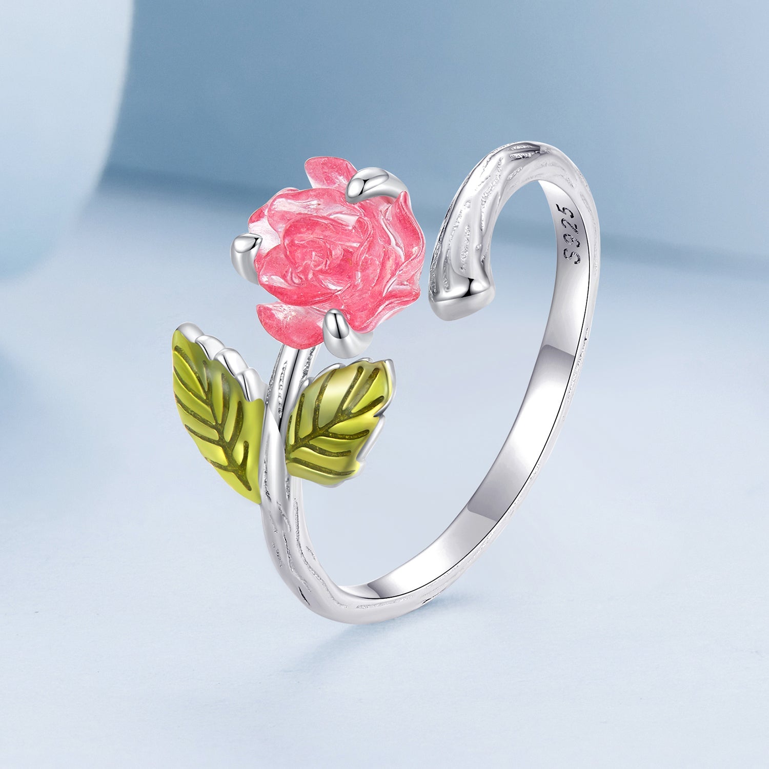 Silver Ring Ultraviolet Radiation Change Rose Open Ring For Sale - sursenso Open Rings